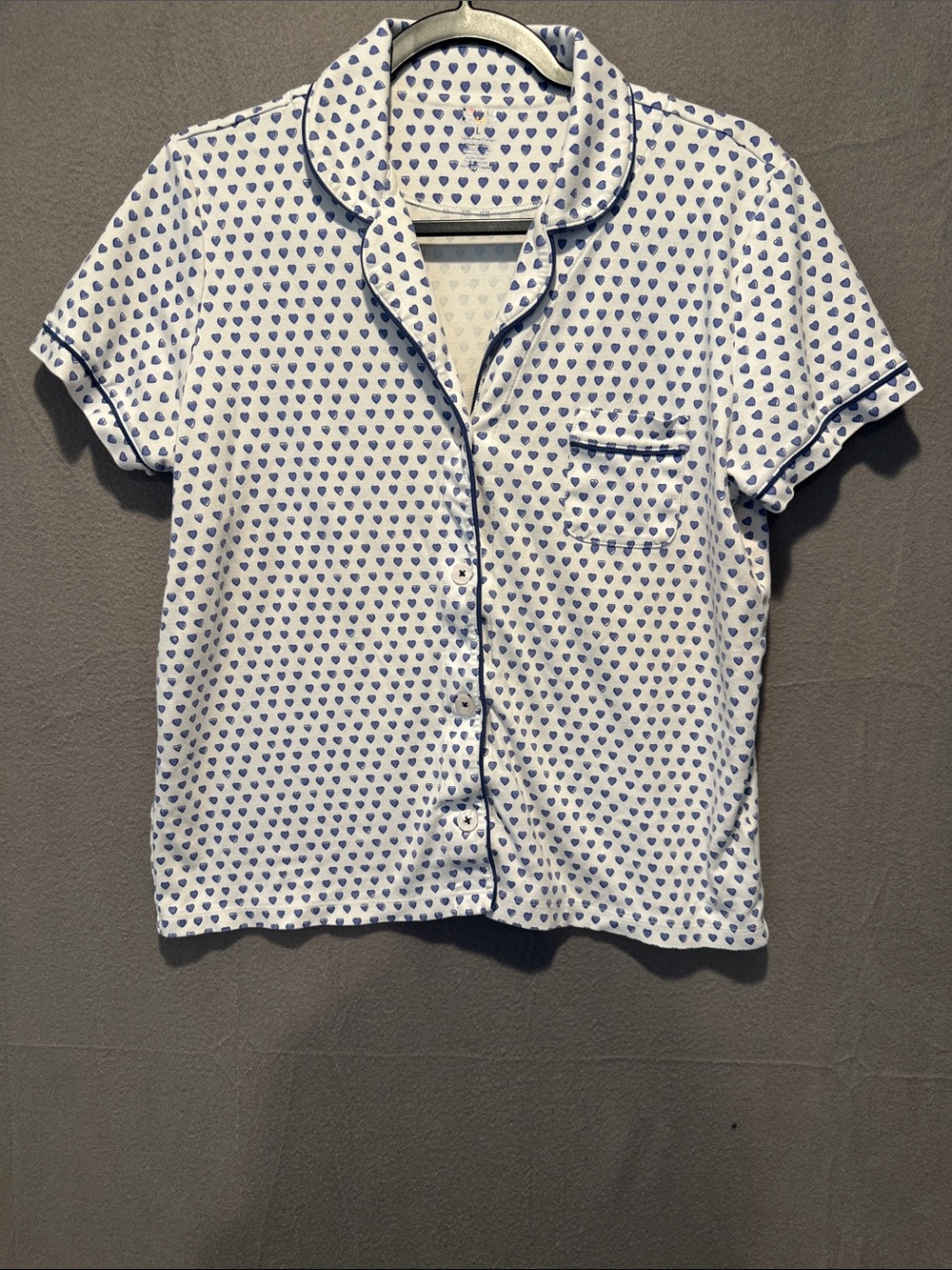 Roller Rabbit White Top with Navy Heart Print